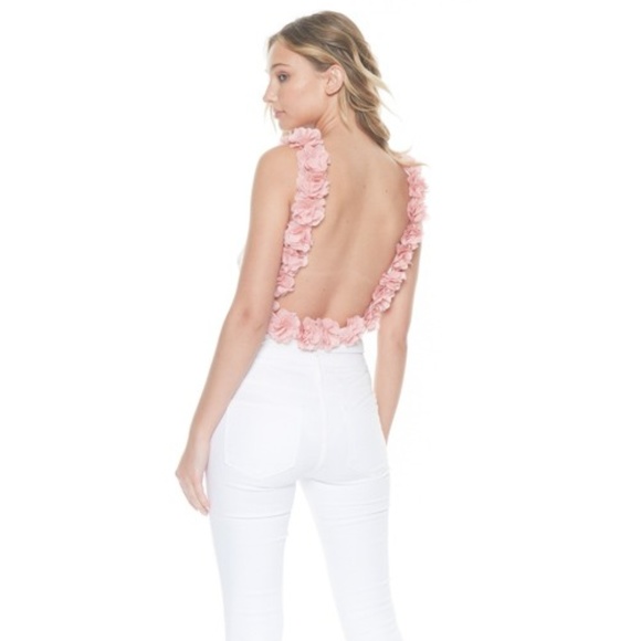 Pretty Bodysuit With Flower Detail - Picture 2 of 4